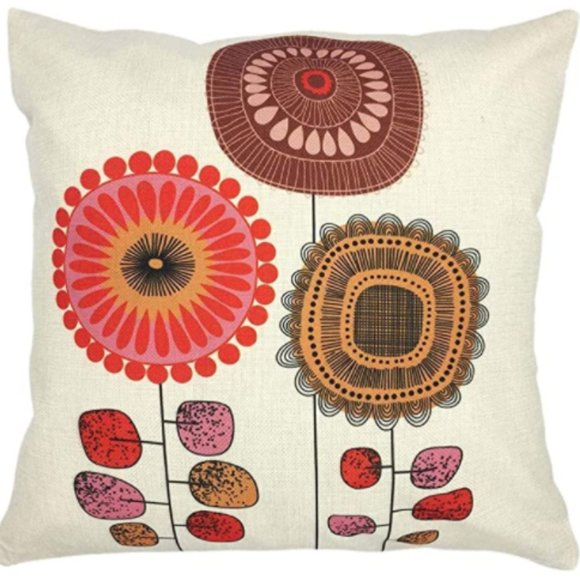 Touch Colourful 16x16 Inches Abstract Sunflower Throw Pillow Covers set of 4 - Picture 4 of 7